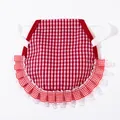 Red and white checkered chicken saddle hen apron with lace for feather protection - One Size / Red White Gingham Print