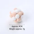 Soft macaron series plush ball cat toy for self-play, 4cm diameter and 7g weight specification - White Brown Small