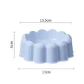 Ergonomic light blue scalloped pet food bowl with dimensions 13.5cm 6cm 17cm markings - Plastic Single Bowl / Colorful Mix / Blue