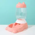 Pink automatic pet waterer feeder for cats and dogs with cute cat ear lid design - Feeder / 2.2L Pack / Elegant Pink