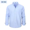 Classic light blue long sleeve Oxford shirt for men in casual solid color style - S / Tops / Light Blue