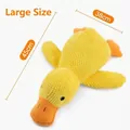 Large yellow plush duck dog squeaky toy, 45cm size with durable corduroy texture fabric - Companion Duck Large [Squeaky] / Large (45x38cm) / Yellow