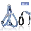 Adjustable blue dog harness and leash set with comfortable padded foam handle for medium dogs - XL (Suitable For 22.5-30kg Pets) / Blue