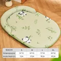 Breathable light green pet cooling mat with panda and bamboo pattern for cats and dogs - S / 50*40cm / Green Bamboo Panda (Ice Silk Style)