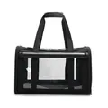Premium black portable foldable pet carrier bag for cats and small dogs in travel - 46*32*32 / Black