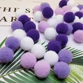Soft plush cat toy balls in mixed shades of purple and white for silent indoor play - Purple Series