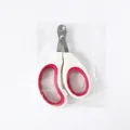 Katzen-Nagelknipser aus Edelstahl in Weiß und Rosa, verpackt in einem Kunststoffbeutel. - Einloch-Blindschneider-Stil / Beutelverpackung / Fuchsia