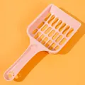Pink macaron colored hollow grid cat litter scoop for efficient pet waste cleaning - 19.6*8.7*2.3cm / Pink