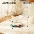 Clear space capsule cat bed with integrated turntable toy in late wave blue finish - S / Light Blue Frame Orange Gradient Aviator