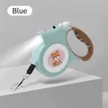 Automatic retractable blue pet leash with five meters cord and built-in LED light - 5M / Blue