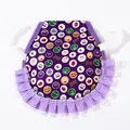 Purple Halloween themed hen saddle chicken apron with ruffles for feather protection - One Size / Halloween Pumpkin Print