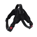 Professional black no-pull adjustable dog harness featuring red safety lock buckles - XS / Black