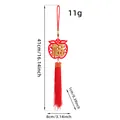 Traditional red felt Chinese New Year Fu pendant with golden tassel 16.14 inch length - Apple