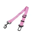 Ceinture de sécurité rose en nylon pour chien avec boucle réglable et clip métal. - Modèle Polypropylène / 2.5*60-70cm / Rose