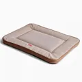 Hochwertige beige rechteckige Haustier-Kühlmatte für Hunde und Katzen mit braunem Rand - S / Beige