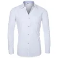 Klassisches weißes Langarm-Businesshemd mit französischen Manschetten und Tasche - 3XL / Oberteile / Weiß