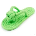 Durable green braided rope slipper toy for dogs to chew, play, and clean teeth. - Approx. 16x7cm / Green Cotton Rope Slipper