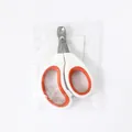 Professionelle weiß-orangefarbene Edelstahl-Krallenschere für Katzen und kleine Hunde - Einloch-Blindschneider-Stil / Beutelverpackung / Orange