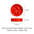Gamelle anti-glouton en céramique rouge pour animaux de compagnie, capacité 450 ml - Moyenne Gamelle Anti-Glouton Météore (Rouge Orangé)