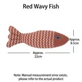 Giocattolo per gatti a forma di pesce a strisce rosse con dimensioni 22x8,5 cm - Stile pesce a onde / Rosso