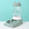 Sage green automatic gravity pet waterer for cats and dogs with cat-ear design - Feeder / 2.2L Pack / Forest Green