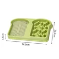 Alfombrilla de silicona verde para alimentación lenta de mascotas, 36,5x20,5x4,5 cm - Estilo acolchado / Verde