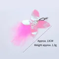 Iridescent pink butterfly cat toy feather replacement head for wand teaser DIY play - Pink Butterfly Style