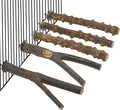 Set di 5 posatoi naturali in legno di vite e frassino per gabbie di uccelli - Set da 5 Pezzi Stile 1 (20cm)