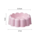 Pink scalloped plastic pet bowl for cats and dogs with 17cm base diameter dimensions - Plastic Single Bowl / Colorful Mix / Pink