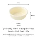 Bol pour animaux en céramique crème de taille moyenne, anti-débordement, capacité de 400 ml - Bol Incurvé Moyen / Blanc Cassé