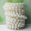 10mm white ABS imitation pearl string on spool for DIY wedding and Christmas decor - 10 Meters / Pure White