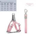 Adjustable pink pet dog harness and leash set for small, medium and large breeds - Style 2 - Pink
