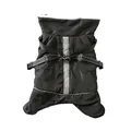 Black warm winter dog vest with integrated harness straps and back reflective strip - S / Black