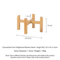 Support surélevé en bambou naturel pour bols d'animaux, hauteur 16cm et diamètre 26,5cm - Large heightened single bamboo stand