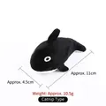 Orca shaped catnip plush toy for cats, durable bite-resistant cat molar teaser toy - Black Whale