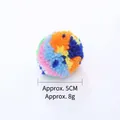 Colorful plush ball cat toy with soft fiber texture, Ocean World series, 5cm diameter. - Sea World