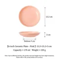 Assiette en céramique rose de 6 pouces pour chats et chiens, diamètre 15,2 cm, 170 ml - Assiette 6 Pouces - Rose