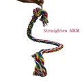Colorful spiral cotton rope bird toy with bell, 50cm straightened length for parrots - Diameter 1.8cm Straightened 0.5m