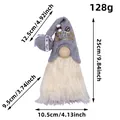Pluche grijze koffie thema Pasen kabouter met afmetingen en 128g gewichtsdetails - D2-5 Staande Grijze Koffieboon
