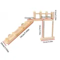 Gedetailleerde afmetingen van de houten klimladder en schommelset voor papegaaienkooien - Ladder Platform en Schommel Set / 3-delige set