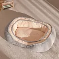 Zacht pluche hondenbed voor kleine huisdieren met gratis fleece deken in random kleur - M (Tot 10kg) / Grijs (Met Deken)