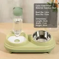 Grüner automatischer Wasserspender mit Edelstahlnapf für Katzen und Hunde - Edelstahlnapf-Stil / Feldgrün