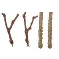 Set di 4 posatoi in legno naturale di vite e zanthoxylum per gabbie di pappagalli - Set da 4 Rami di Vite (20cm)