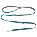 Adjustable multi-functional hands-free dog leash in teal and black stripe pattern - Stripe Reflective Blue