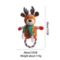 Kerst rendier pluche hondenspeeltje met katoenen touwring om te spelen, ca. 31 cm - Kerstrendier