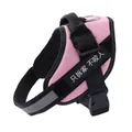 Reflektierendes rosa Hundegeschirr mit Griff und Platz für Klett-Patches. - XXS (1.5-3kg) / Rosa