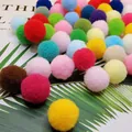 Colorful soft plush pom-pom silent cat toy balls for indoor interactive playing - Mixed Tones