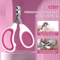 Weiß-rosa Katzenkrallenschere mit 2mm und 3mm Doppellöchern für erwachsene Katzen - Doppelloch-Blindschneider-Stil / Beutelverpackung / Fuchsia