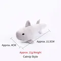 Plush shark cat toy with catnip for dental health and interactive play for cats - Grey Shark