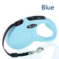Durable blue retractable dog leash for small and medium pets with 3m or 5m nylon strap - Blue Gold / 3m